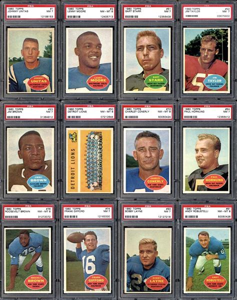 Lot Detail 1960 Topps Football Complete Set Completely PSA Graded