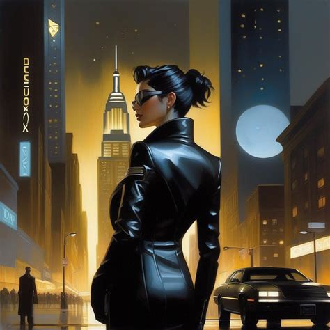 Deus Ex Female Protagonist New York Cartoony Col