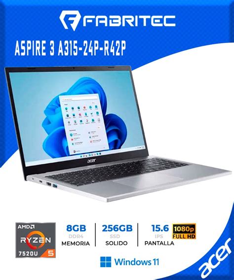 LAPTOP ACER ASPIRE 3 A315 24P R42P NX KDEAL 003 AMD RYZEN 5 7520U