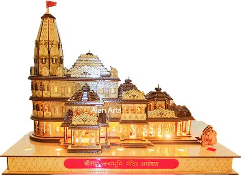 Shri Ram Mandir Ayodhya With Ram Lala And Lighting Size 10x8x6 Inches At ₹ 1800piece In