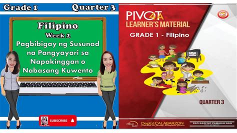 Quarter 3 Filipino Grade 1 Week 2 Melc Based Slm Filipino Pivot Grade1 Youtube