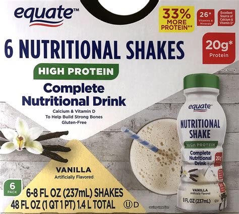 Equate High Protein Nutritional Drink 20g Protein Vanilla 6ct