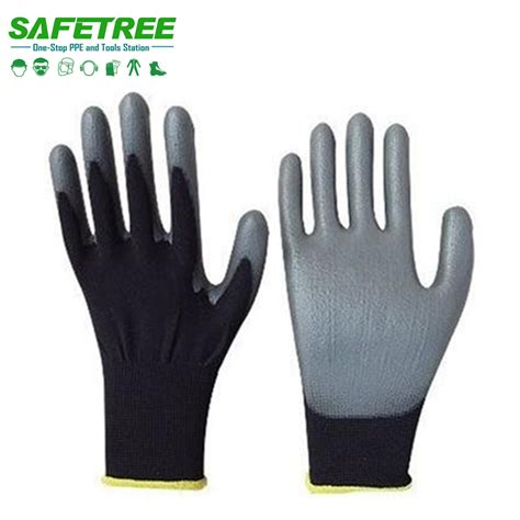 Safetree Gauges Ce En Polyester Liner Pu Coated Work Glove Gg