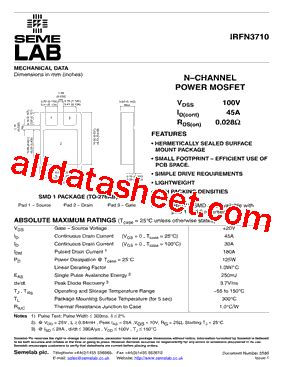 Irfn Datasheet Pdf Seme Lab