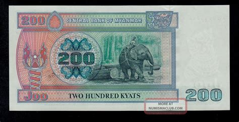 Myanmar Kyats Cv Pick B W H Unc