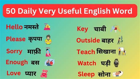 Daily Use English Words Word Meaning Practice English Bolna Kaise