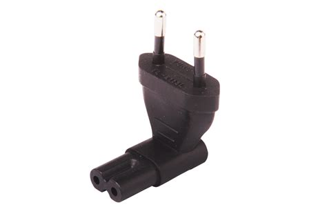 Angled Iec C7 To Europe Cee716 Plug Adapter Signalpower