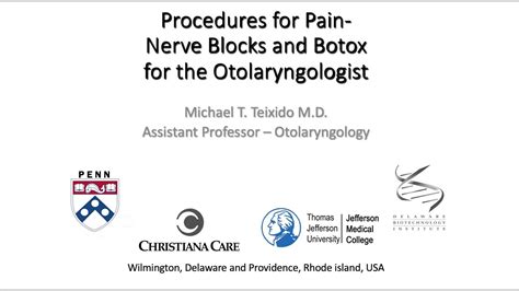 Procedures For Pain Nerve Blocks And Botox In Otolaryngology Youtube