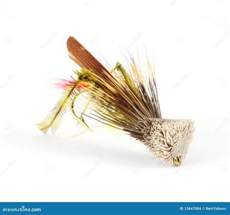 Single Fly-fishing Grasshopper Fly Stock Photo - Image of tied ...