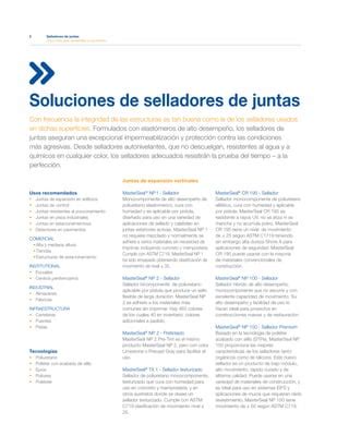 Catalogo De Selladores De Master Builders Solutions De Basf Pdf