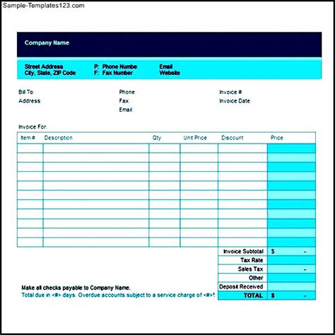 Microsoft excel invoice template - intelligencegase