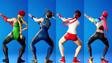 Fortnite Reanimated Emote With Cammy Chun Li Sakura Loserfruit Skins