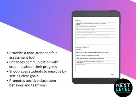 Dance Teacher Assessment And Rubric Form Dance Class Template