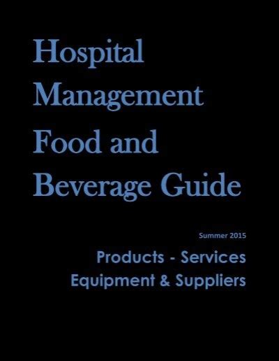 Hospital Management Food And Beverage Guide