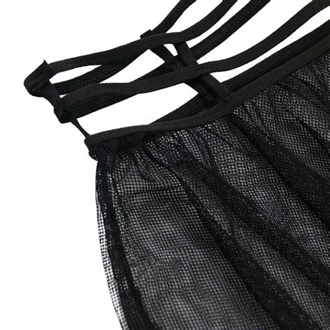 Sexy Black Strapless Hollow Out Mesh Bra Top And Skirt Bikini Lingerie
