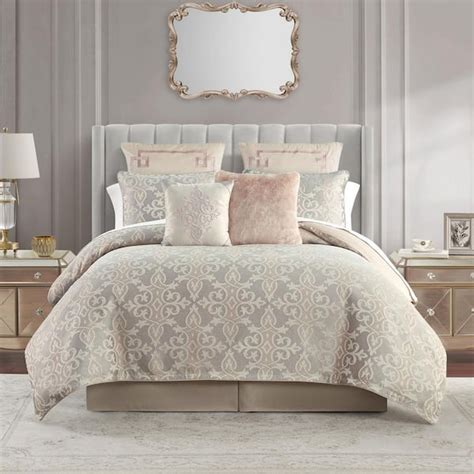 Waterford Travis 6 Piece Mocha Queen Comforter Set 6patrvsw10903qu The Home Depot