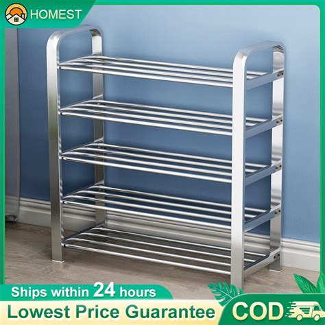 Stainless Steel Shoe Rack Shoe Cabinet Rack Rak Besi Indoor Outdoor