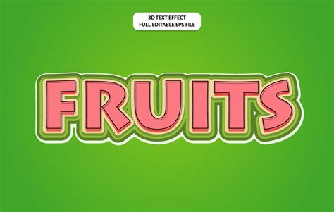 Fruits D Editable Text Effect Template Text Effect Style