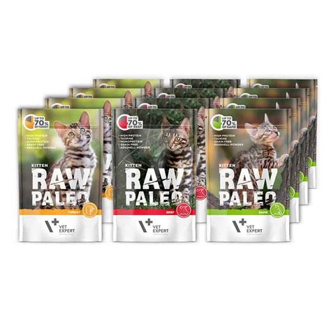 RAW PALEO KITTEN 12x100g mokra karma dla kociąt mix smaków AP5 Pack