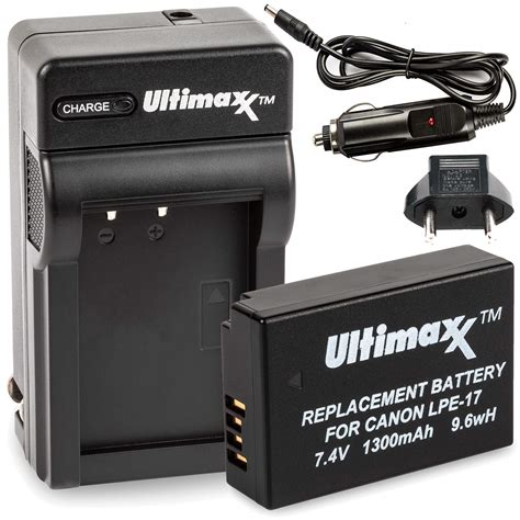 Ultimaxx AC DC Rapid Home Travel Charger With LP E17 Extended Life