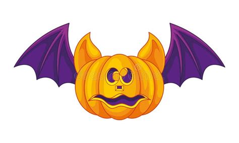 Pumpkin Bat for Halloween. Cartoon Vector Illustration Stock Vector ...