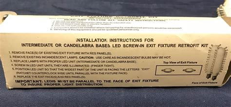 New Tcp Inc Exit Fixture Retrofit Kit 120vac Model 20715 Ebay