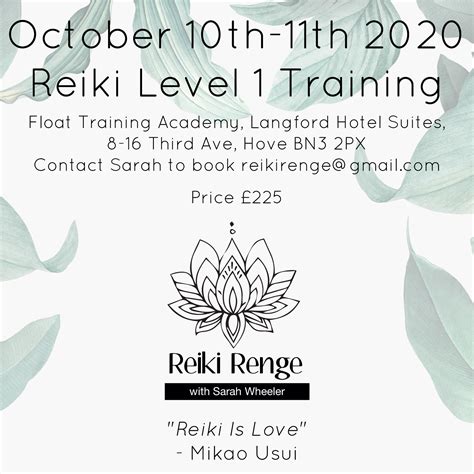 Reiki Level One Training Float Training Academy