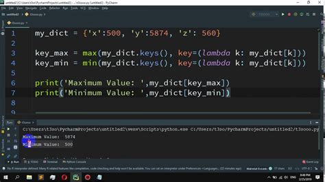 How To Find The Min Max Of Values In A Python Dictionary Youtube