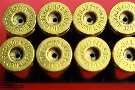 338 Lapua Brass 24 Cases Hornady Once Fired