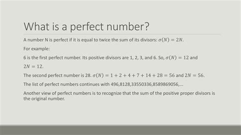 Determining If Any Odd Perfect Numbers Exist Ppt Download