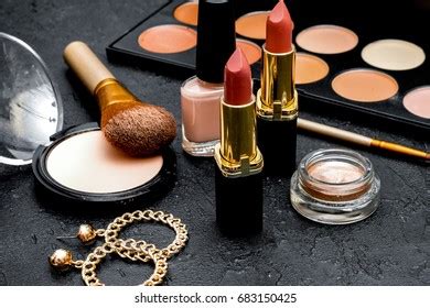 Decorative Cosmetics Nude On Dark Background Stock Photo 683150425