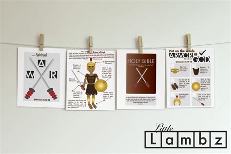 Ephesians 6, Holy Armor, Armor of God, Set of 4 Printable Prints ...