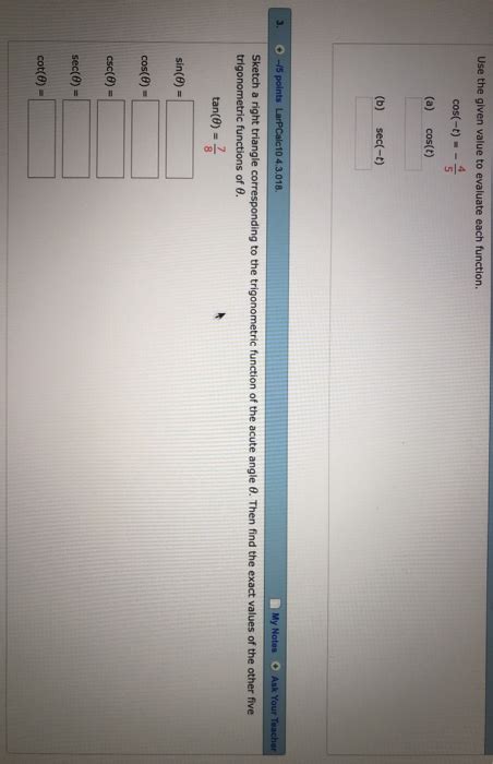 Solved Use The Given Value To Evaluate Each Function Chegg