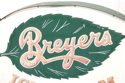 Lot Breyers Ice Cream Double Sided Embossed Sign