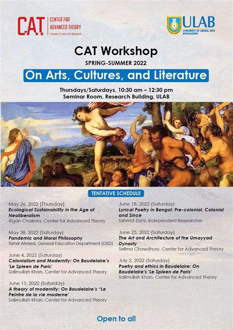 Seven Days Workshop On Arts Cultures And Literature Poetry And Ethics