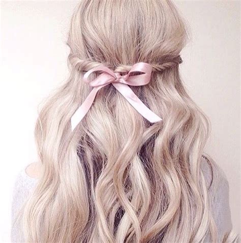 Perfect And Simple Braid With A Pink Ribbon ♡ Kawaii Hairstyles