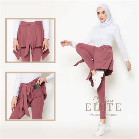 Jual ELITE Legging Skirt Luxury Rope Premium Legging Skirt 2 In 1