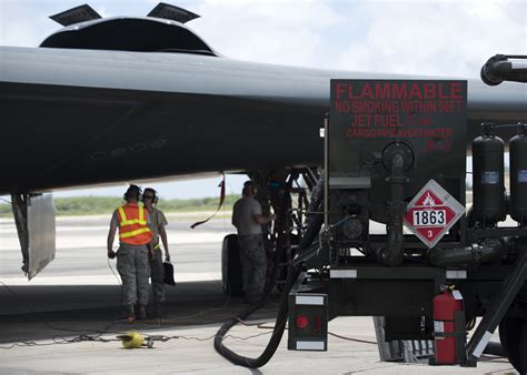 B 2s Conduct Hot Pit Refueling At Wake Island