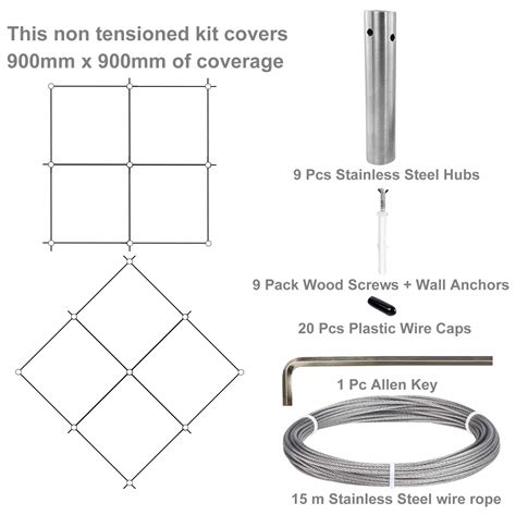 BLIKA 9 Pcs Wire Trellis Kits 100mm Stainless Steel Hubs Wire Trellis