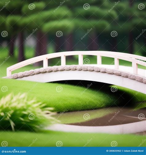 A Small Bridge Over A Stream Stock Illustration Illustration Of