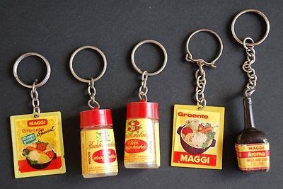 Up For Bid Is A Set Of 5 Vintage Dutch MAGGI Promotional Keyrings These