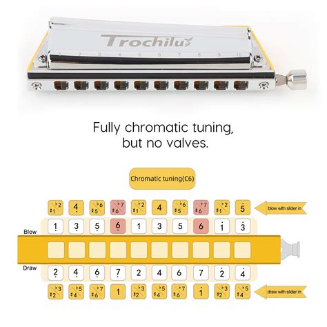 JDR Trochilus Chromatic Harmonica - Key of C Solo Tuning Tuning