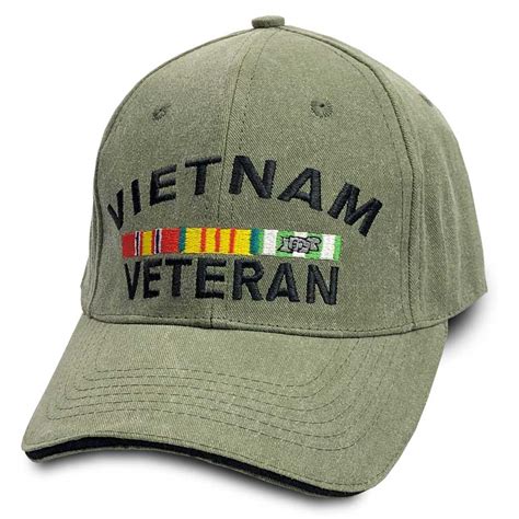 Vietnam Veteran Hat with Embroidered Ribbon - Hats | VetFriends.com