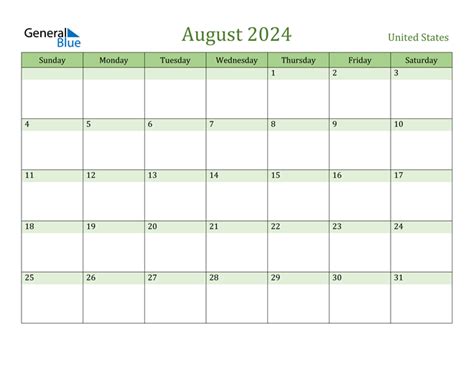 Calendar August 2024 Printable Fun Halley Margeaux