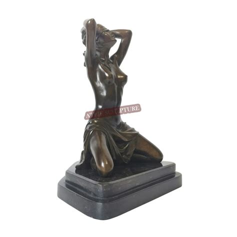 Half Nude Women Bronze Statue Sexy Western Female Sculpture Vintage