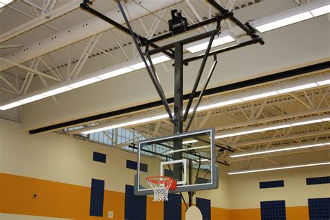 Forward Folding Ceiling Mounted Basketball Backstop