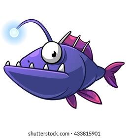 Angler Fish Cartoon Vector Art Illustration Stock Vector (Royalty Free ...