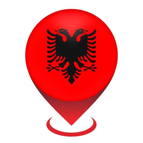 Puntatore Mappa Con Paese Albania Albania Bandiera Illustrazione