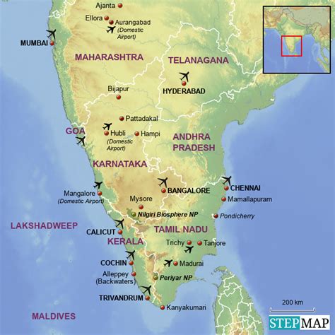 South India Map Of India