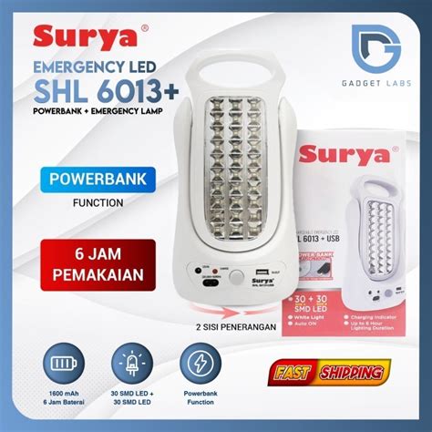 Jual Surya Lampu Emergency Shl Usb Light Led Smd Plus Powerbank